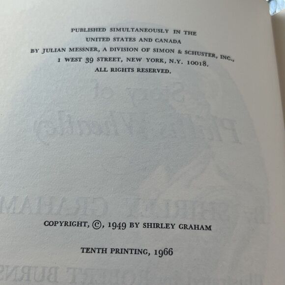 RARE The Story of Phillis Wheatley - Poetess..Shirley Graham 1966 10th Edition - Picture 3 of 9